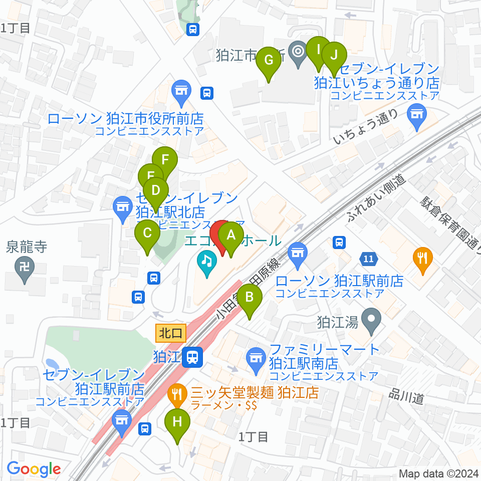 狛江エコルマホール周辺の駐車場・コインパーキング一覧地図