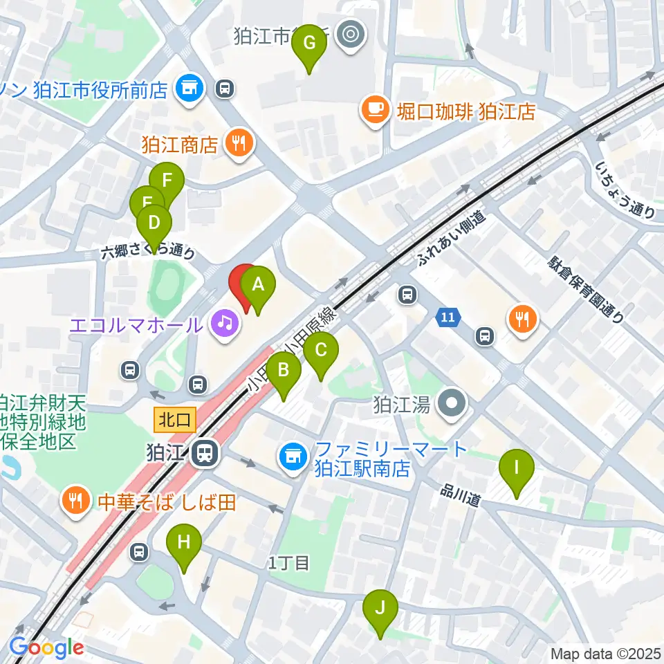 狛江エコルマホール周辺の駐車場・コインパーキング一覧地図