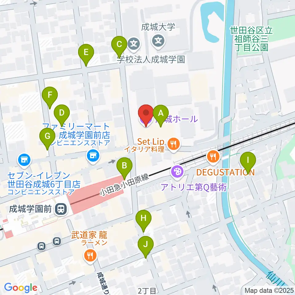 成城ホール周辺の駐車場・コインパーキング一覧地図