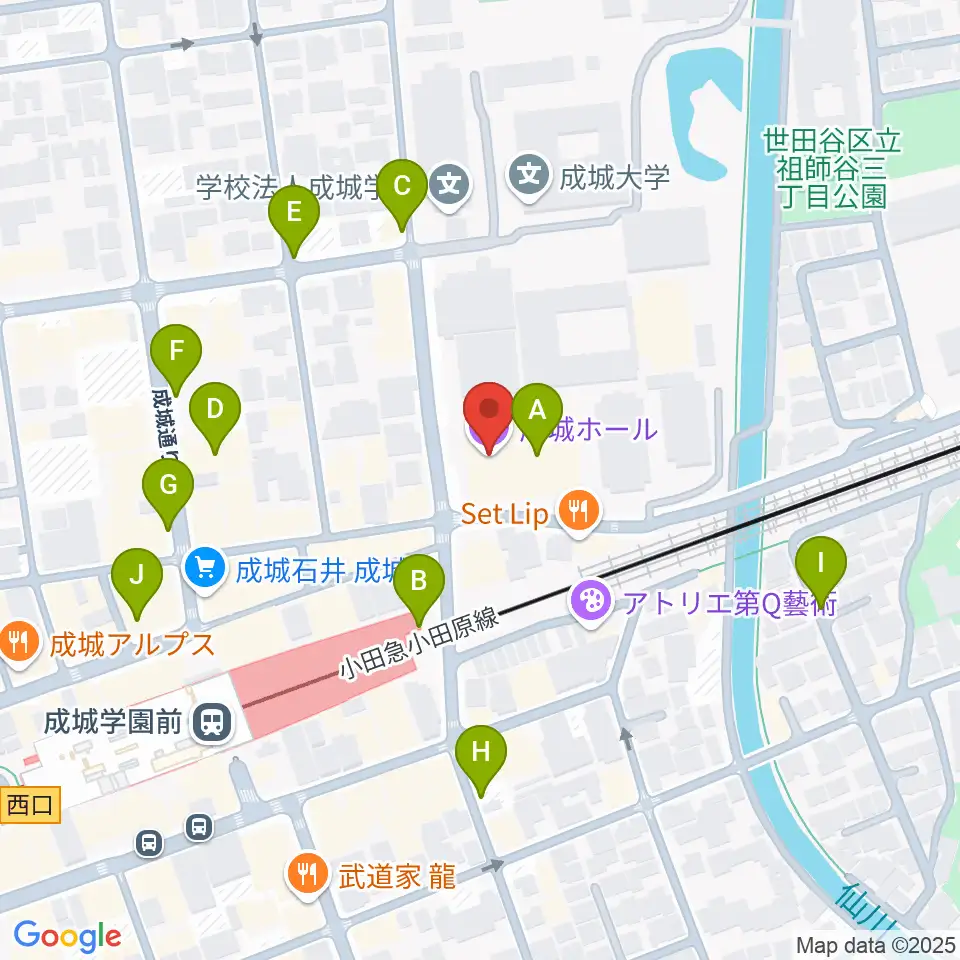 成城ホール周辺の駐車場・コインパーキング一覧地図