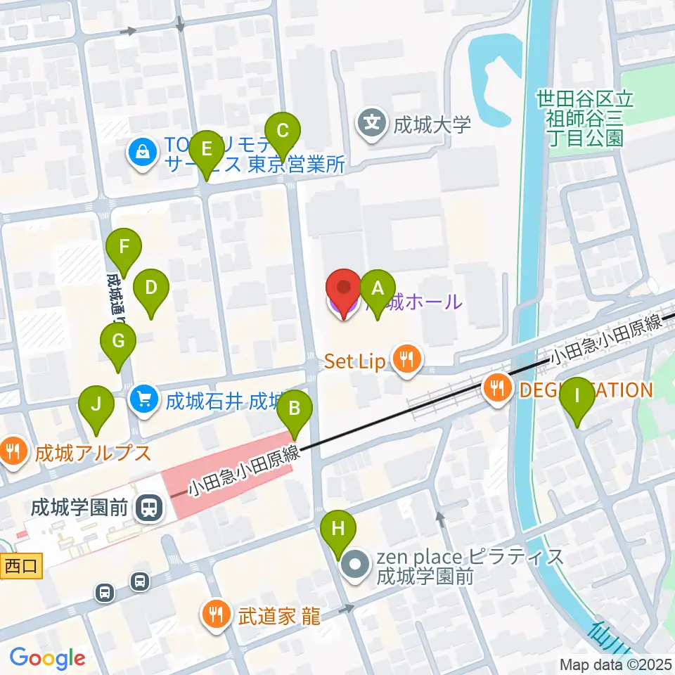 成城ホール周辺の駐車場・コインパーキング一覧地図