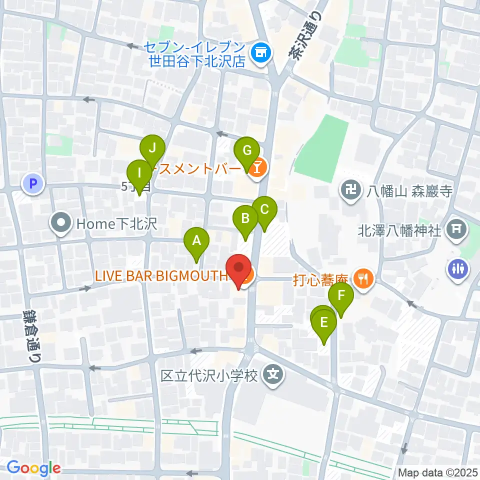 下北沢ビッグマウス周辺の駐車場・コインパーキング一覧地図
