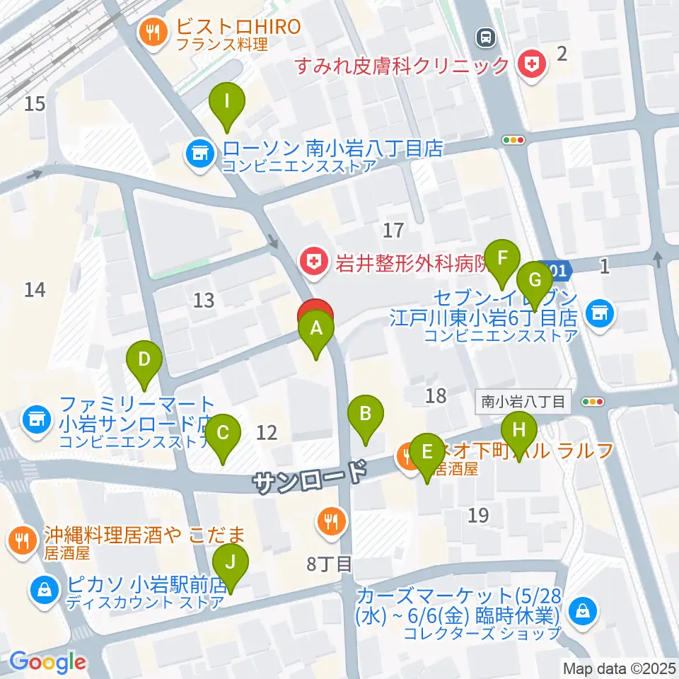 小岩COCHI周辺の駐車場・コインパーキング一覧地図