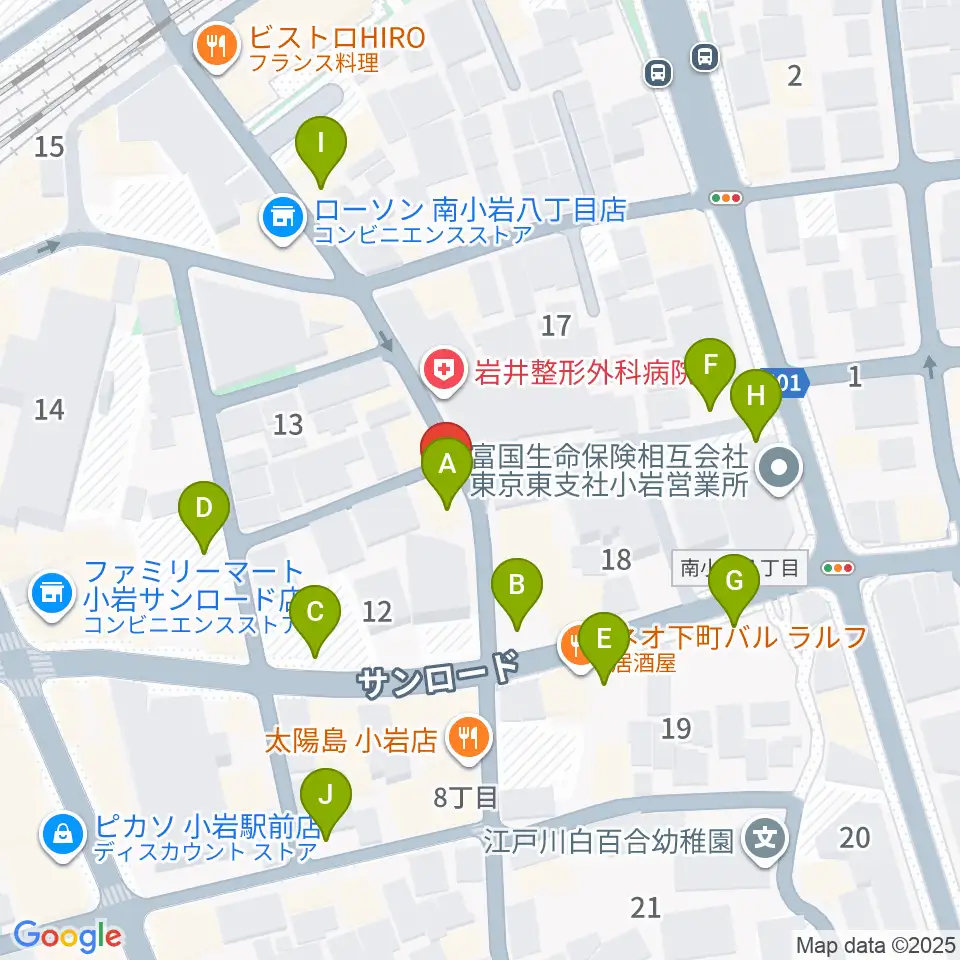 小岩COCHI周辺の駐車場・コインパーキング一覧地図
