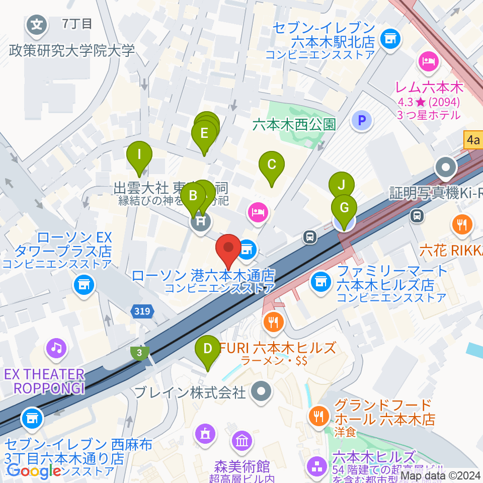 六本木マイスコッチ周辺の駐車場・コインパーキング一覧地図