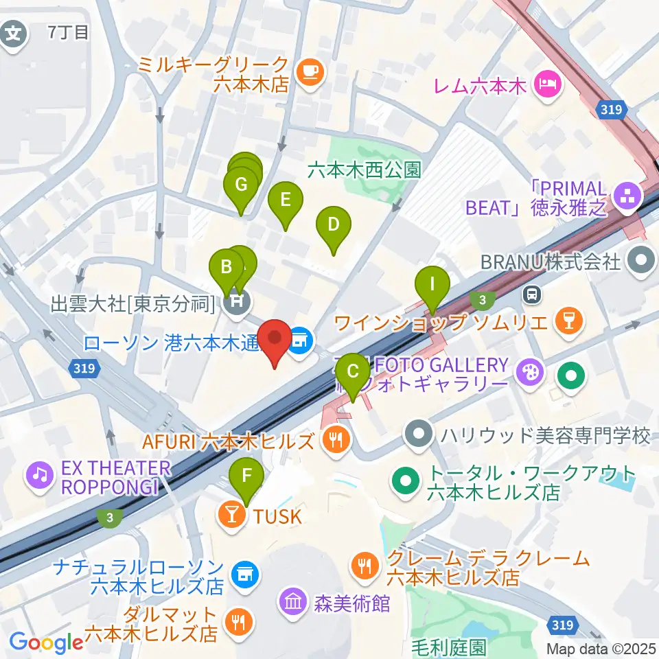 六本木マイスコッチ周辺の駐車場・コインパーキング一覧地図