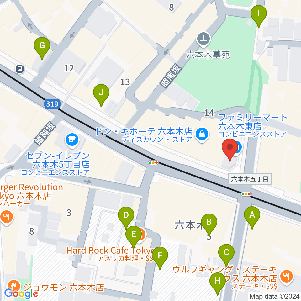 六本木Piano Bar IZUMI周辺の駐車場・コインパーキング一覧地図