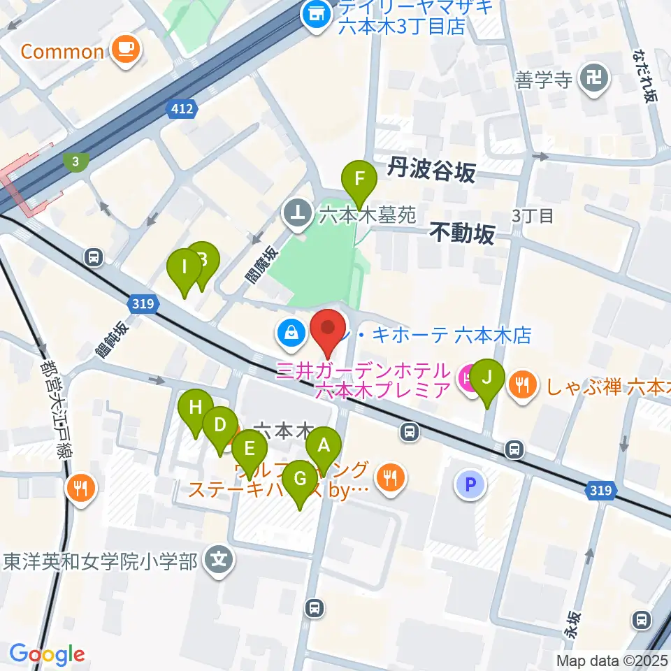 六本木Piano Bar IZUMI周辺の駐車場・コインパーキング一覧地図