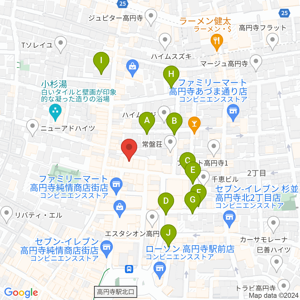 高円寺ムーンストンプ周辺の駐車場・コインパーキング一覧地図
