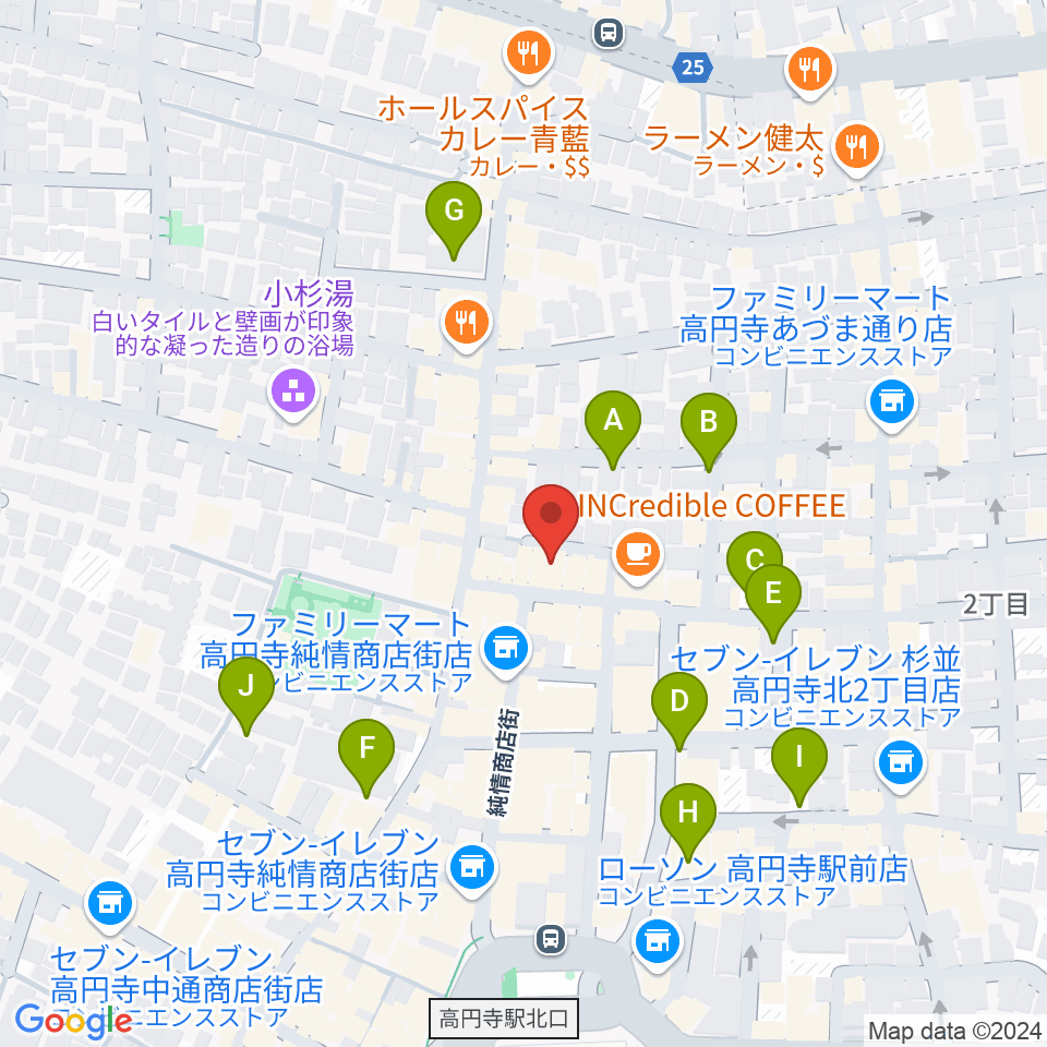 高円寺ムーンストンプ周辺の駐車場・コインパーキング一覧地図