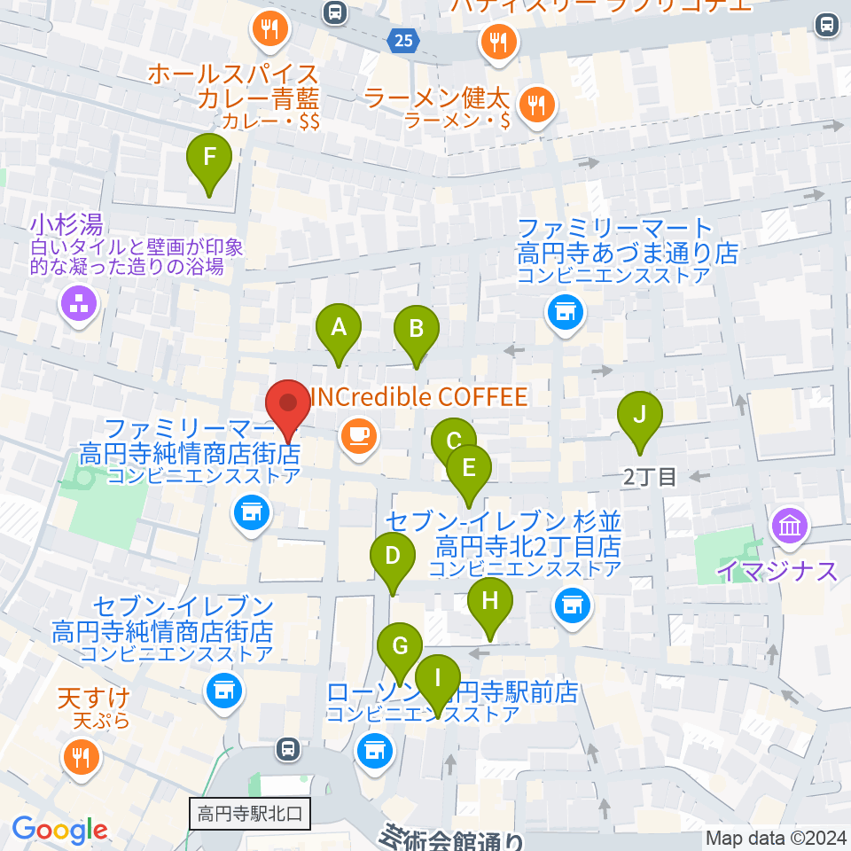 高円寺ムーンストンプ周辺の駐車場・コインパーキング一覧地図