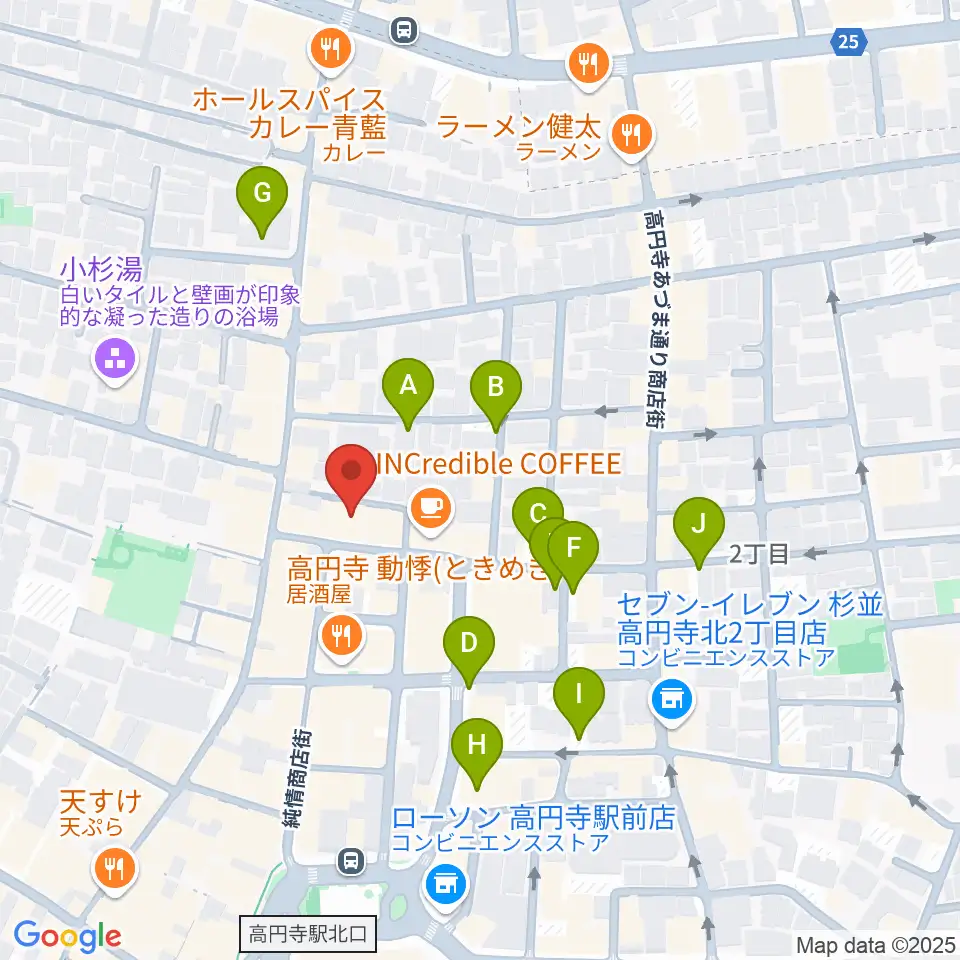 高円寺ムーンストンプ周辺の駐車場・コインパーキング一覧地図