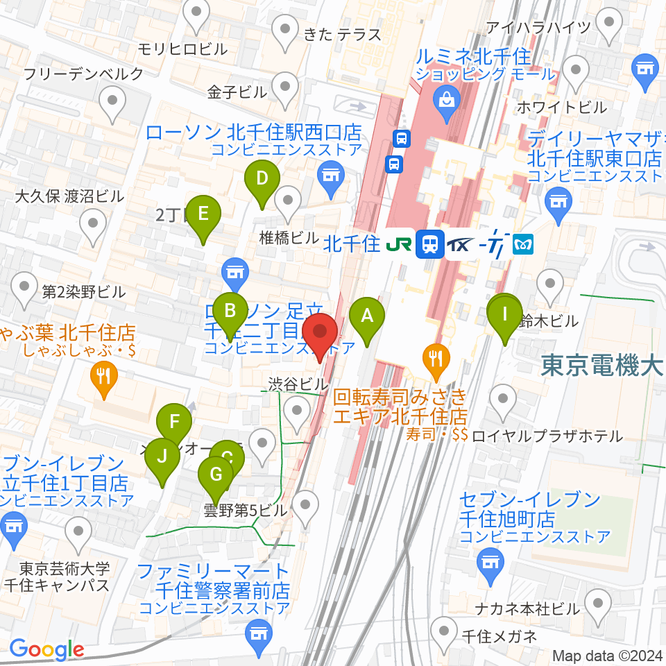 北千住ランチェリー周辺の駐車場・コインパーキング一覧地図