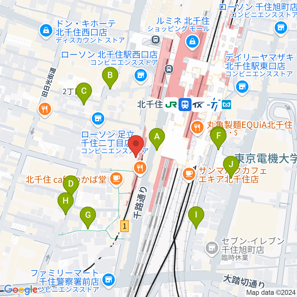 北千住ランチェリー周辺の駐車場・コインパーキング一覧地図