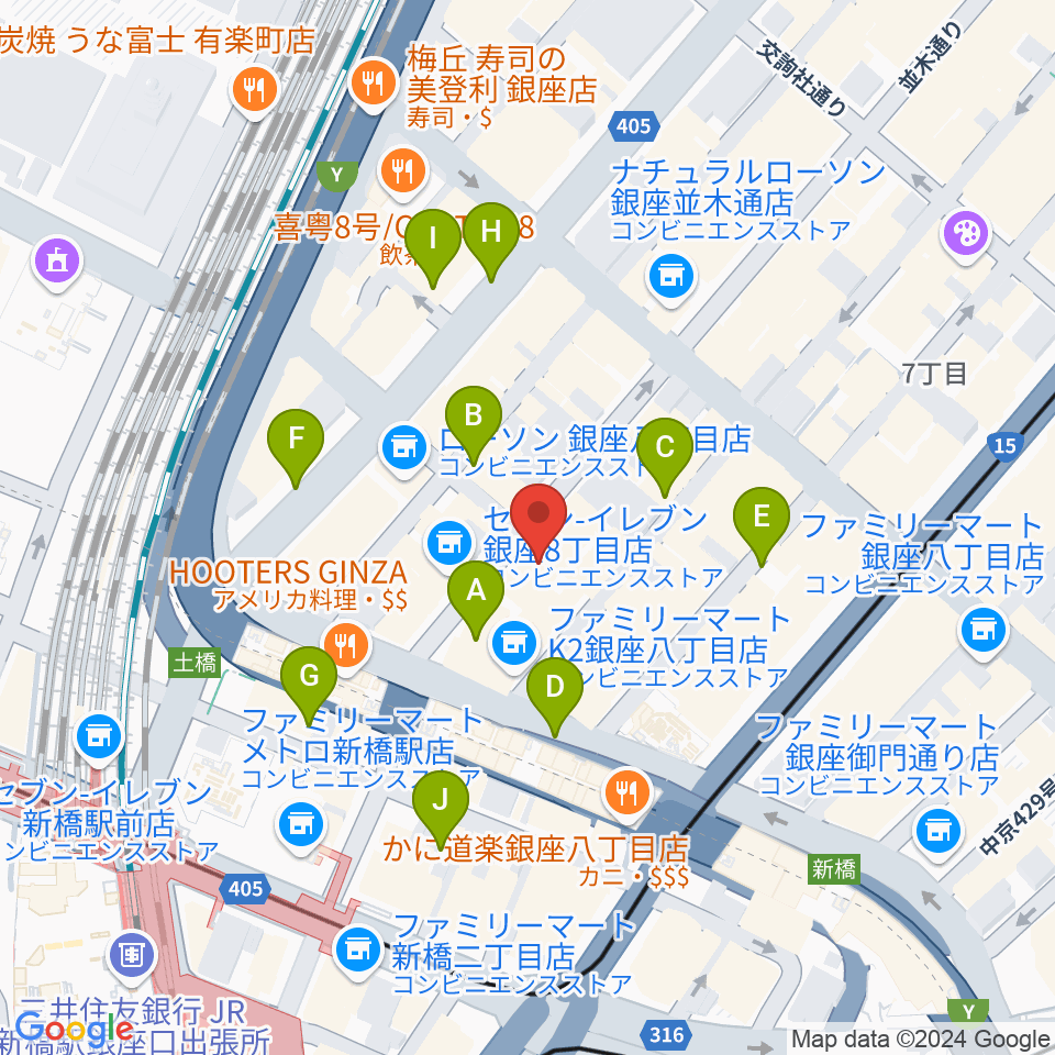 銀座シグナス周辺の駐車場・コインパーキング一覧地図