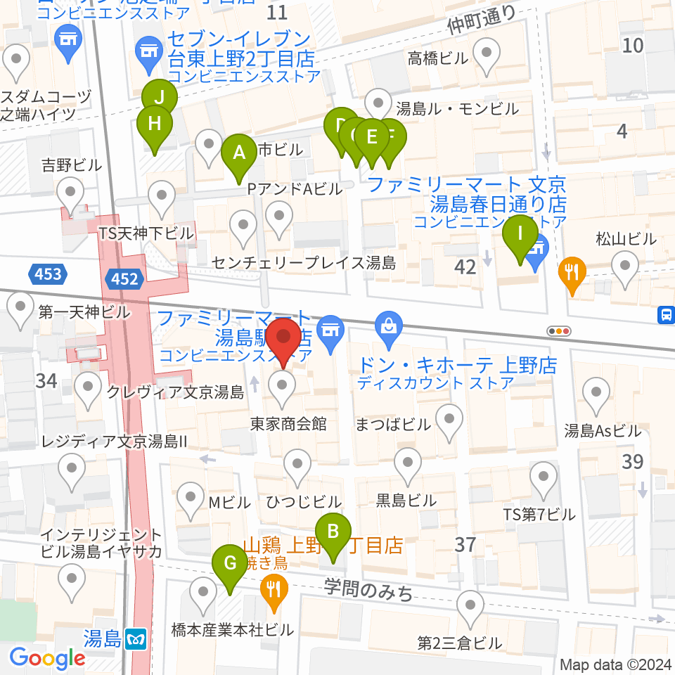湯島カスター周辺の駐車場・コインパーキング一覧地図