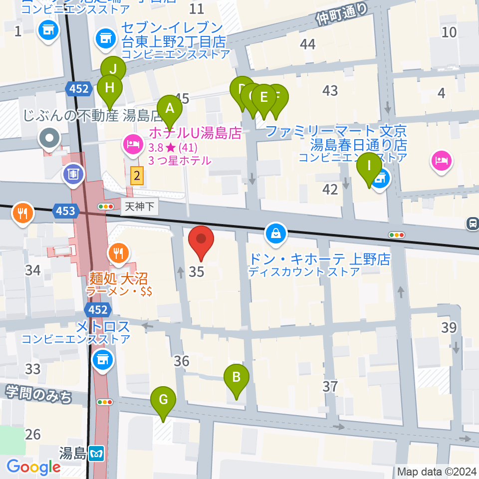 湯島カスター周辺の駐車場・コインパーキング一覧地図