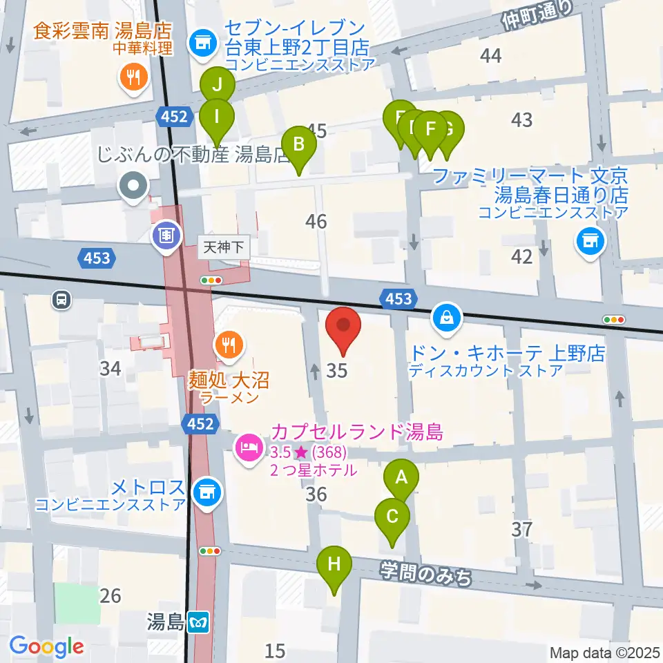 湯島カスター周辺の駐車場・コインパーキング一覧地図