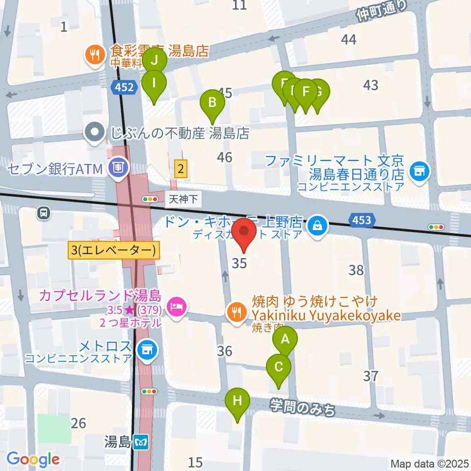 湯島カスター周辺の駐車場・コインパーキング一覧地図