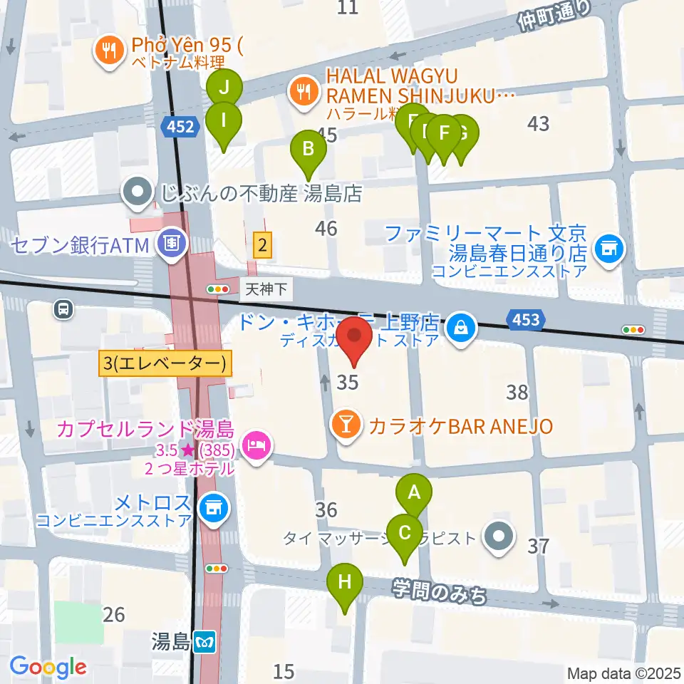 湯島カスター周辺の駐車場・コインパーキング一覧地図