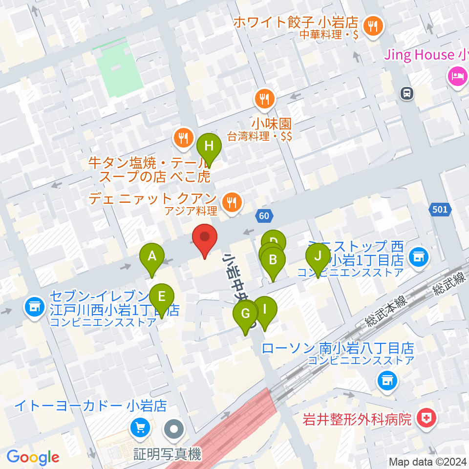 小岩オルフェウス周辺の駐車場・コインパーキング一覧地図