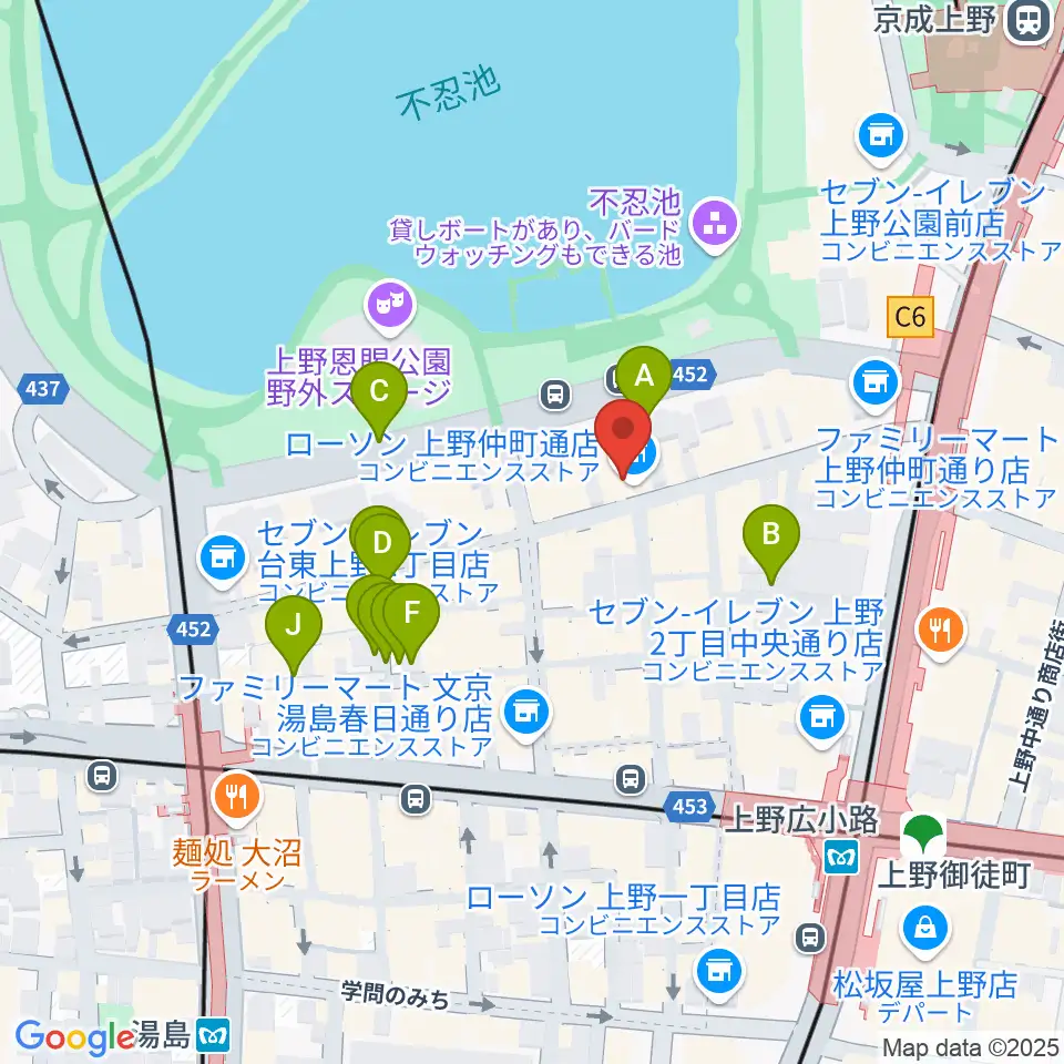 上野ANTON STUDIO周辺の駐車場・コインパーキング一覧地図