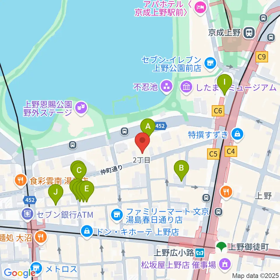 上野ANTON STUDIO周辺の駐車場・コインパーキング一覧地図