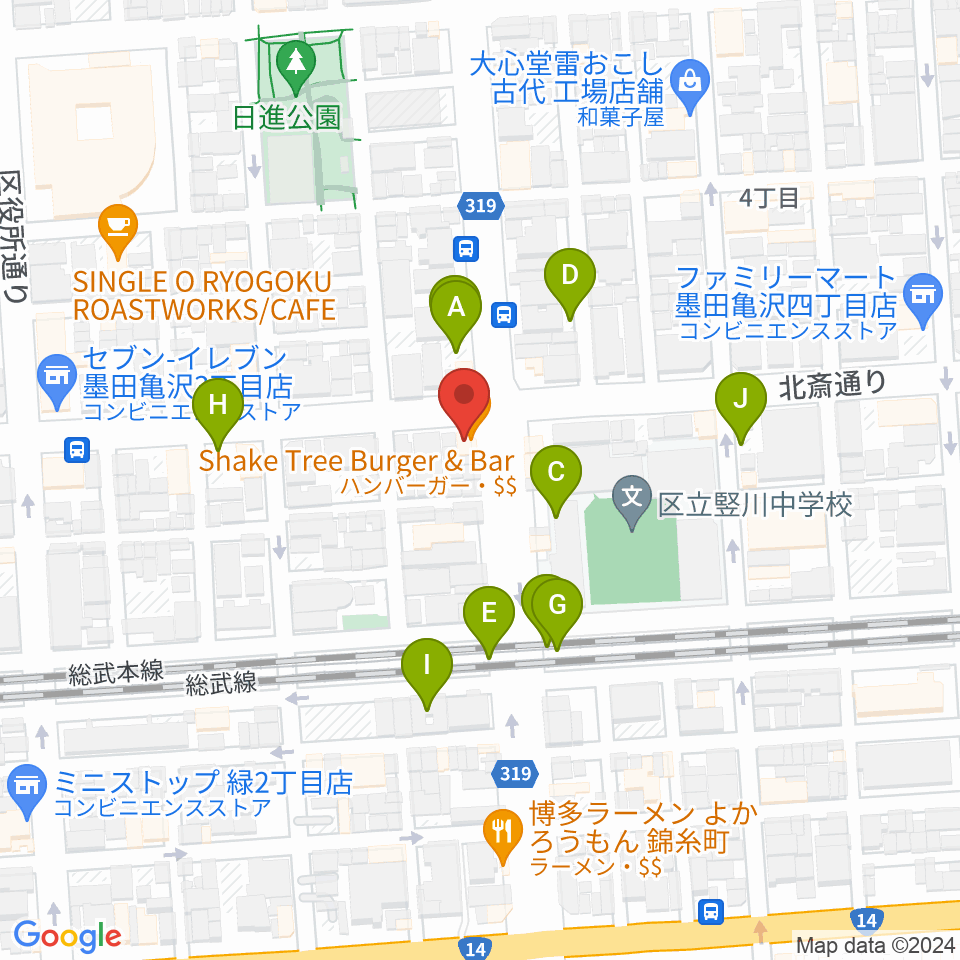 錦糸町J-flow周辺の駐車場・コインパーキング一覧地図