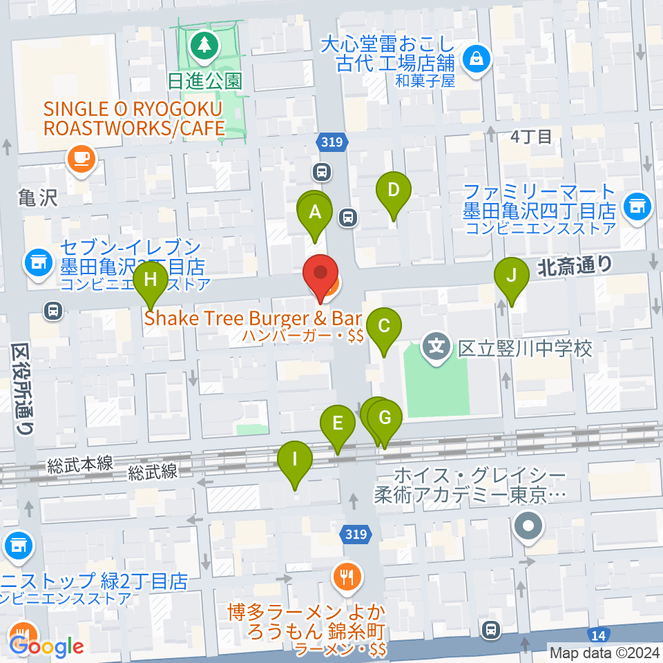 錦糸町J-flow周辺の駐車場・コインパーキング一覧地図