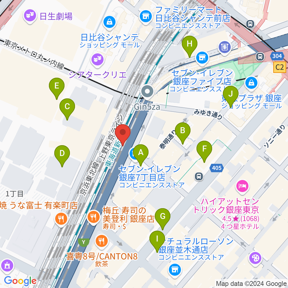 ケネディハウス銀座周辺の駐車場・コインパーキング一覧地図