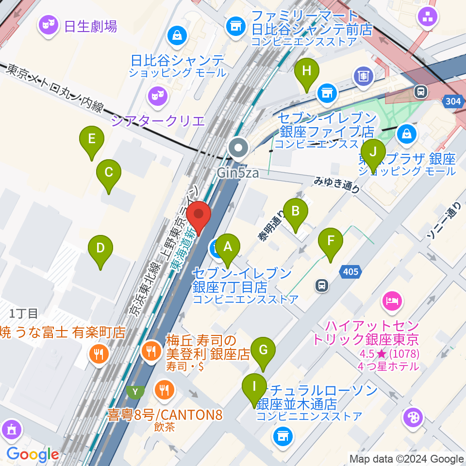 ケネディハウス銀座周辺の駐車場・コインパーキング一覧地図