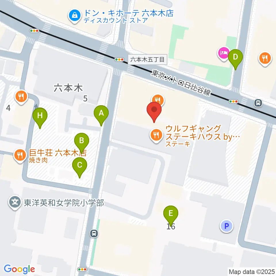 アビーロード六本木周辺の駐車場・コインパーキング一覧地図
