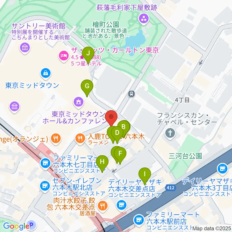 六本木ライブハウスZ周辺の駐車場・コインパーキング一覧地図