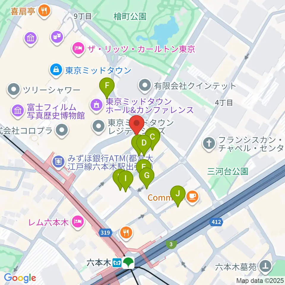 六本木ライブハウスZ周辺の駐車場・コインパーキング一覧地図