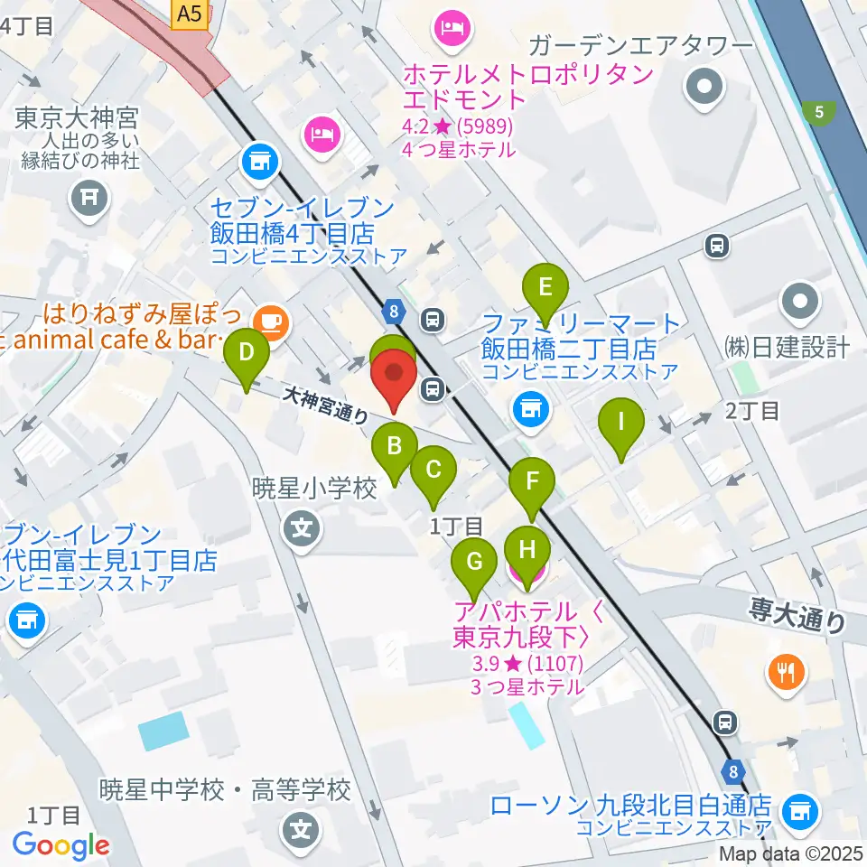 飯田橋スペースウィズ周辺の駐車場・コインパーキング一覧地図