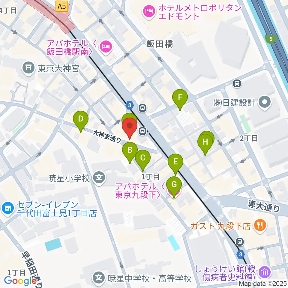 飯田橋スペースウィズ周辺の駐車場・コインパーキング一覧地図