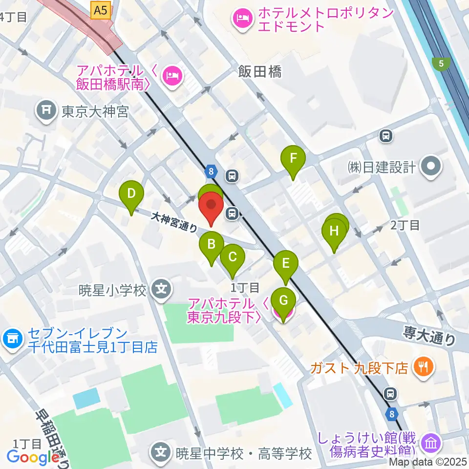 飯田橋スペースウィズ周辺の駐車場・コインパーキング一覧地図
