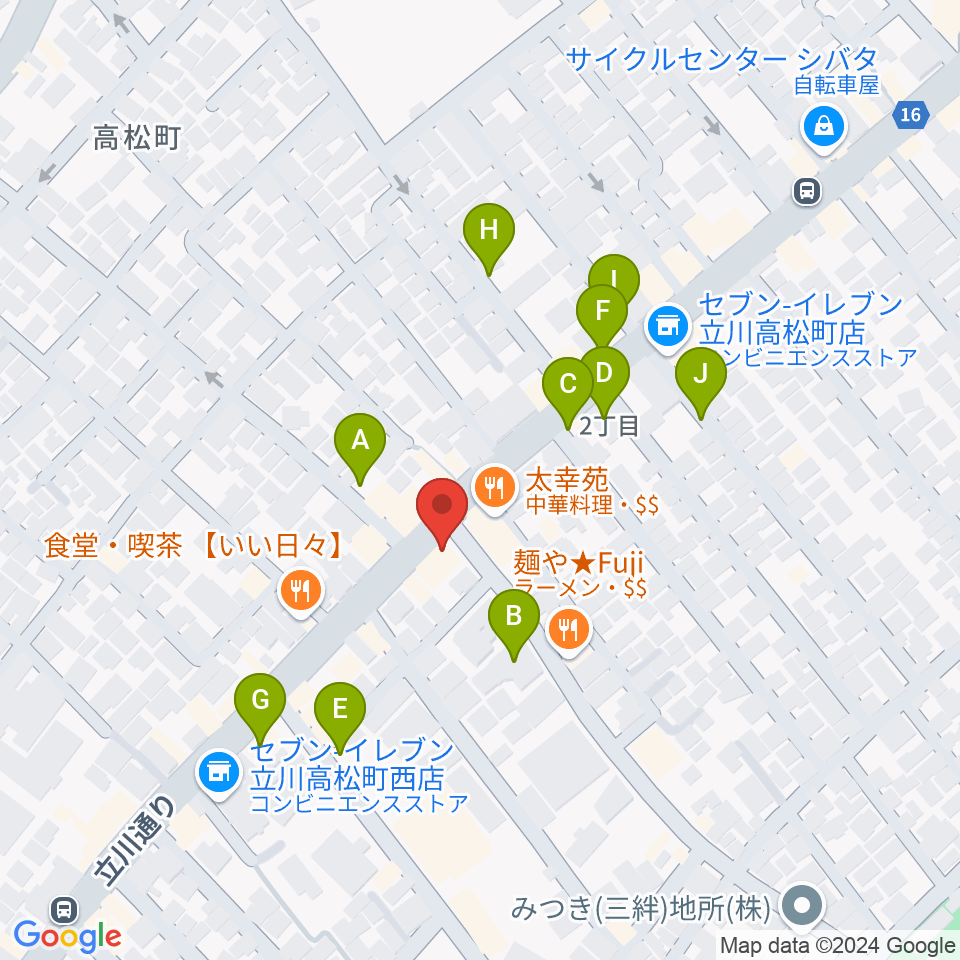 立川CRAZY JAM周辺の駐車場・コインパーキング一覧地図