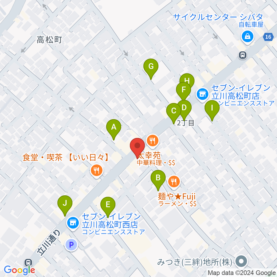 立川CRAZY JAM周辺の駐車場・コインパーキング一覧地図