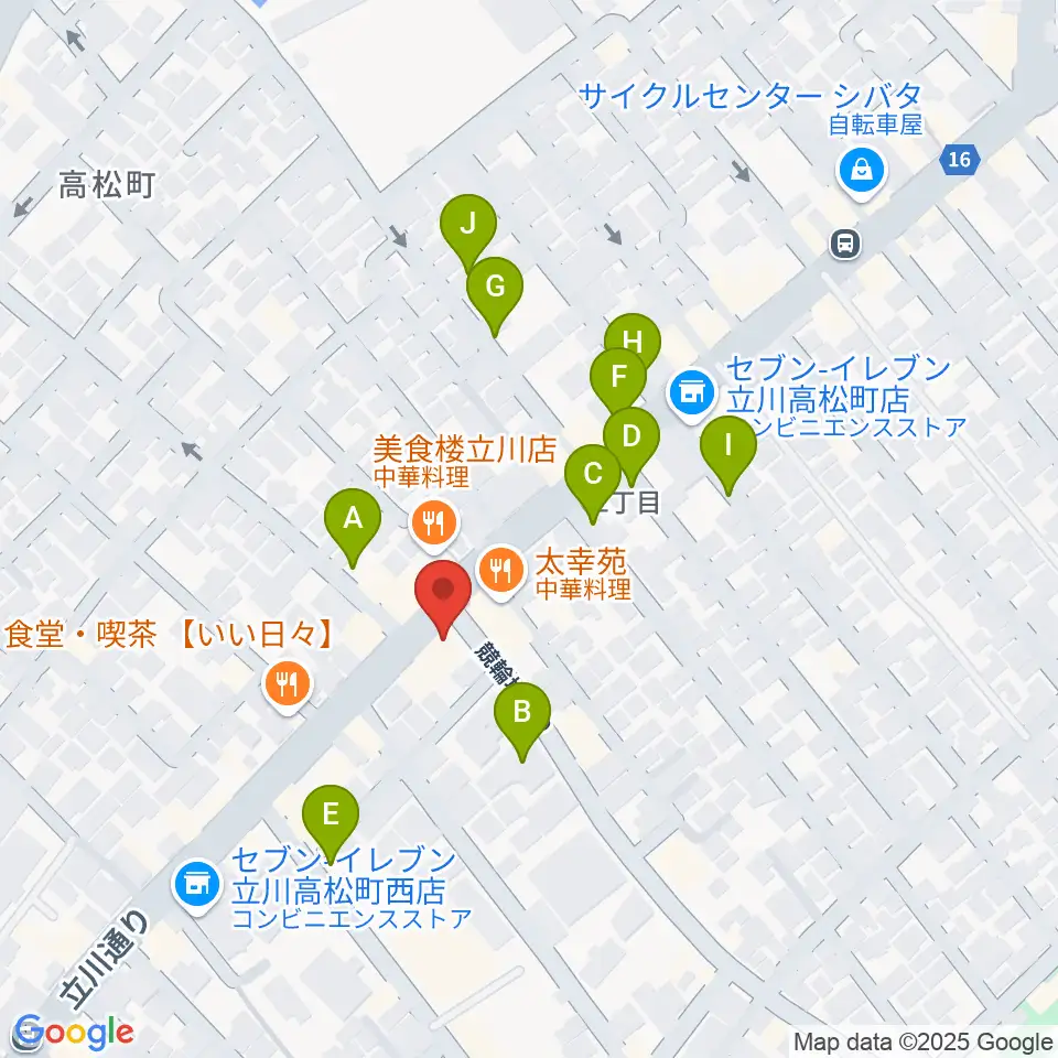 立川CRAZY JAM周辺の駐車場・コインパーキング一覧地図