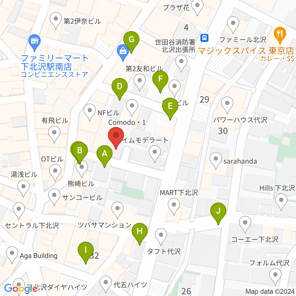 下北沢デイジーバー周辺の駐車場・コインパーキング一覧地図