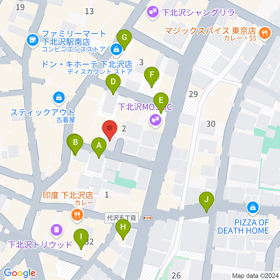 下北沢デイジーバー周辺の駐車場・コインパーキング一覧地図