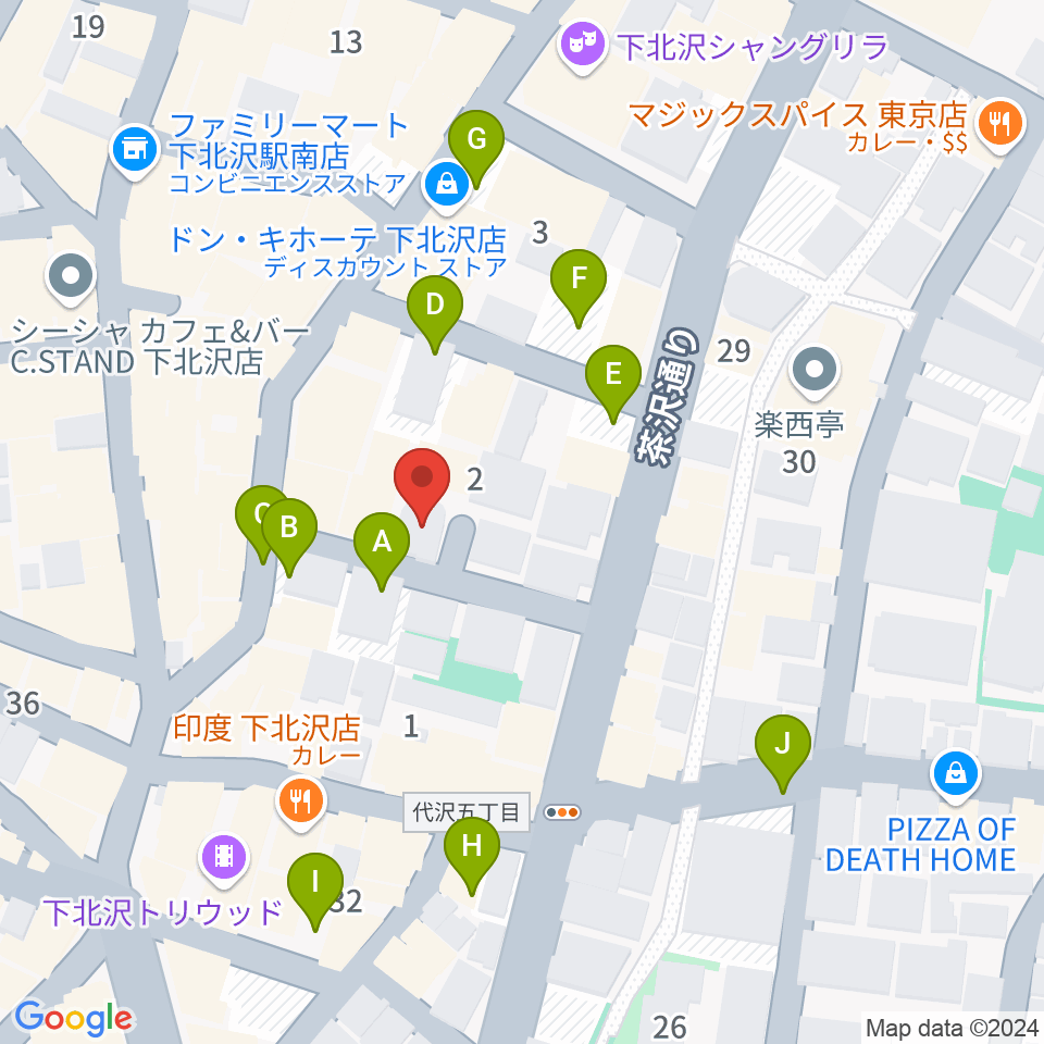 下北沢デイジーバー周辺の駐車場・コインパーキング一覧地図