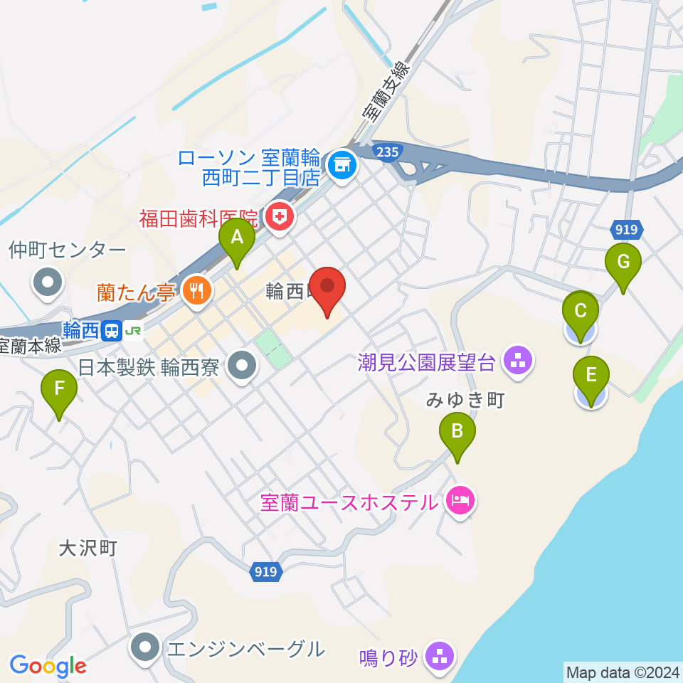 わにホール室蘭市市民会館周辺の駐車場・コインパーキング一覧地図