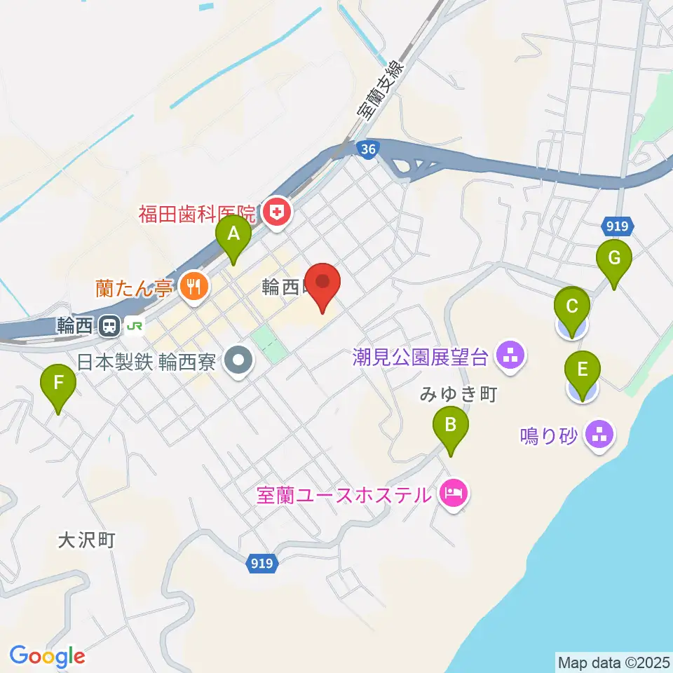 わにホール室蘭市市民会館周辺の駐車場・コインパーキング一覧地図