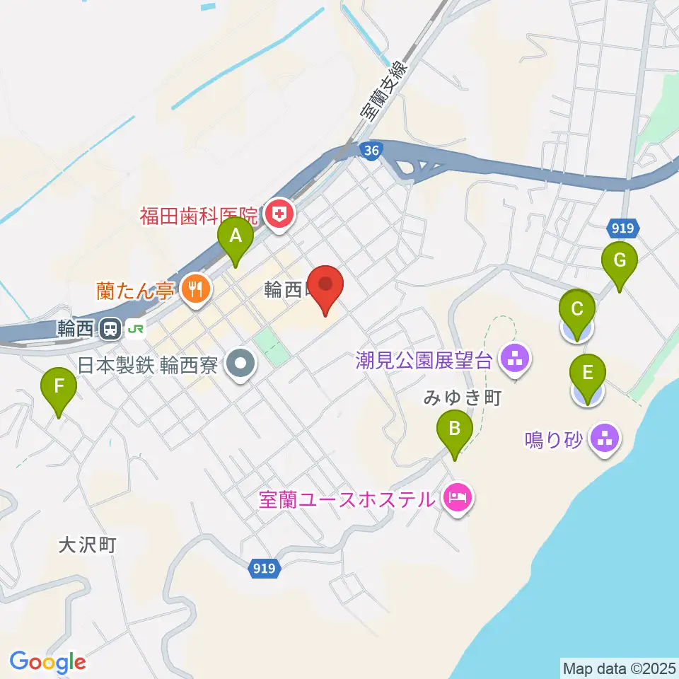 わにホール室蘭市市民会館周辺の駐車場・コインパーキング一覧地図