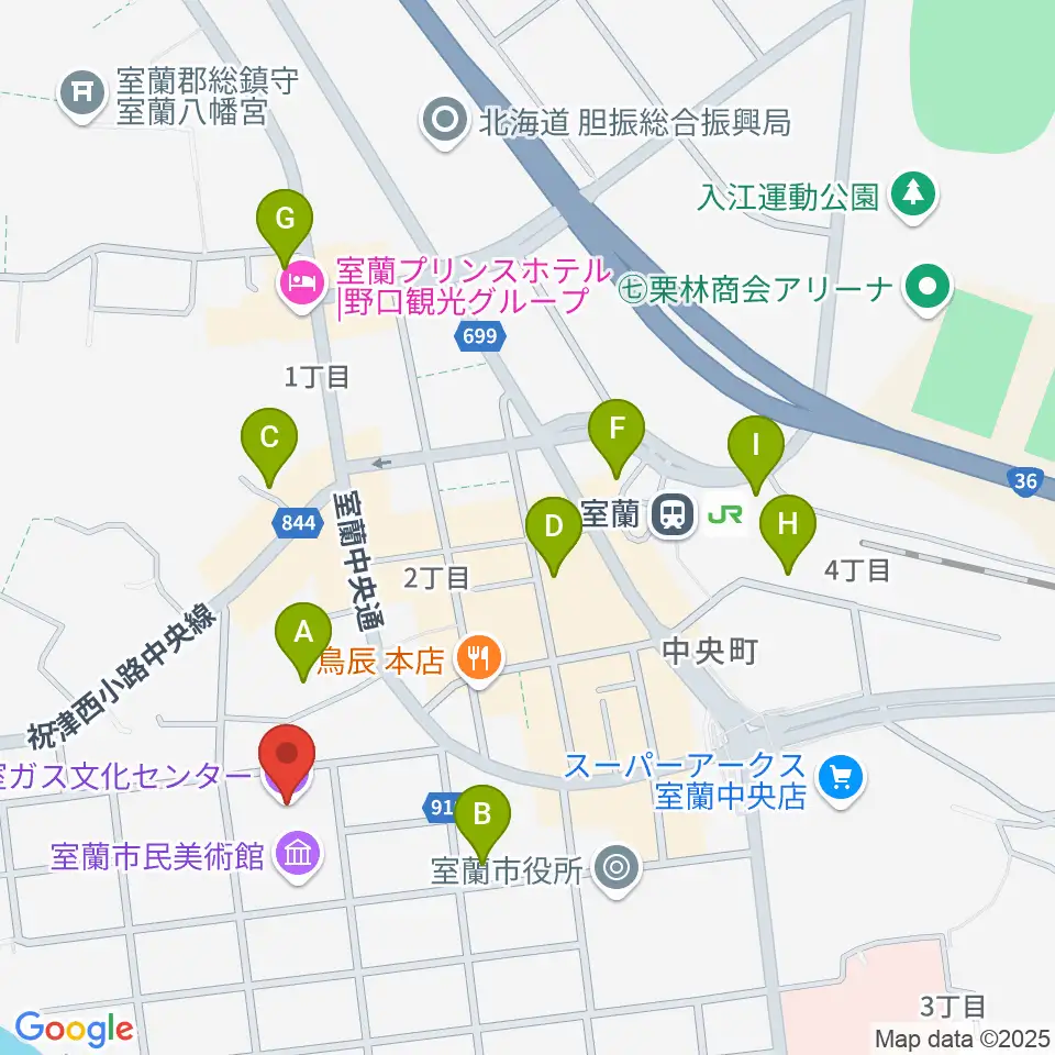 室ガス文化センター周辺の駐車場・コインパーキング一覧地図