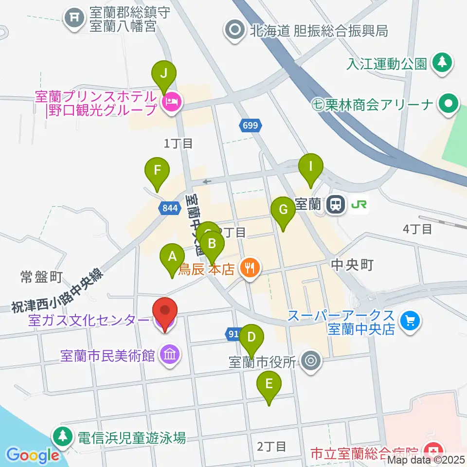 室ガス文化センター周辺の駐車場・コインパーキング一覧地図