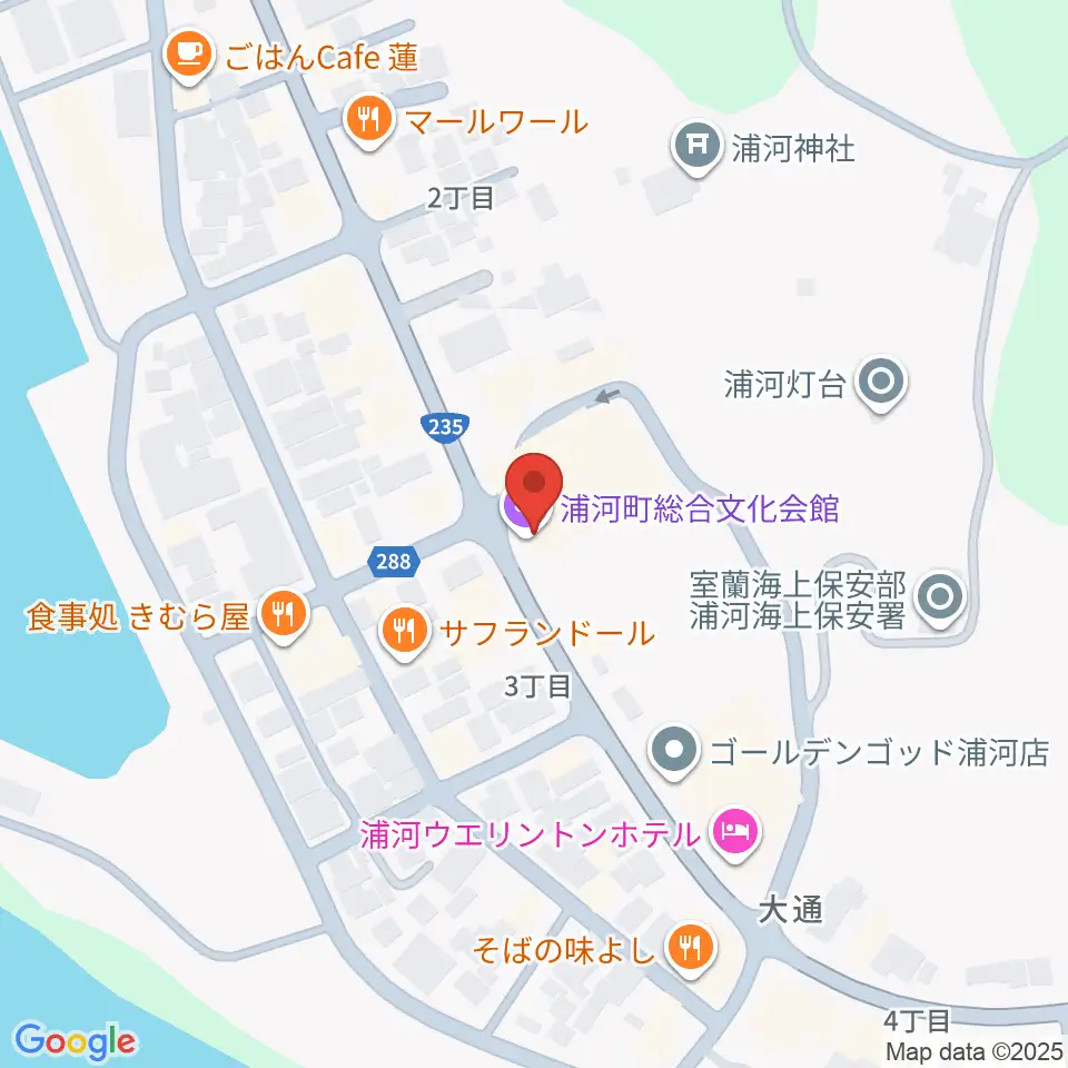 浦河町総合文化会館周辺の駐車場・コインパーキング一覧地図