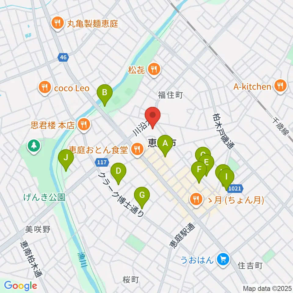 恵庭市民会館周辺の駐車場・コインパーキング一覧地図